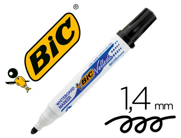 Imagen Rotulador bic velleda para pizarra negro punta redonda 1,3 mm