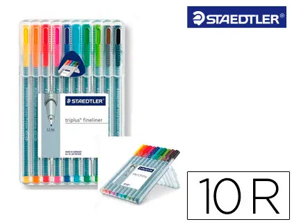 Imagen Rotulador staedtler triplus fineliner estuche 10 colores surtidos