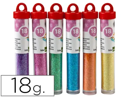 Imagen Purpurina liderpapel fantasia colores metalicos pasteles bote de 18 gr