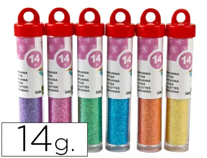 Imagen Purpurina liderpapel fantasia colores metalicos pasteles bote de 14 gr