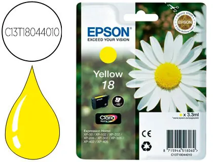 Imagen Ink-jet epson t18 amarillo expression home xp-102 xp-205 xp-305 xp-405 capaciidad 180 pag