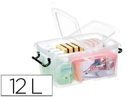 Imagen Contenedor plastico cep 12 litros 405x295x183 mm transparente con tapa y cierre hermetico
