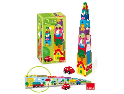 Imagen Puzzle diset cubos apilables coche