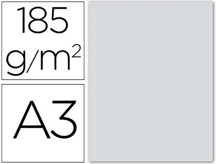 Imagen Cartulina guarro din a3 plata 185 gr paquete 50 h