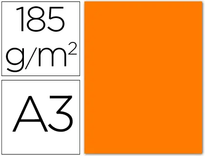 Imagen Cartulina guarro din a3 naranja fluorescente 185 gr paquete 50 h