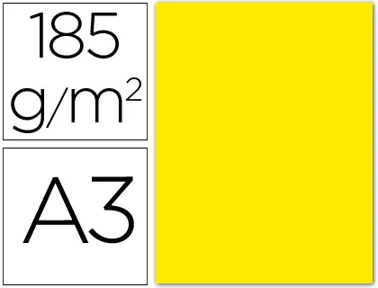 Imagen Cartulina guarro din a3 amarillo fluorescente 185 gr paquete 50 h
