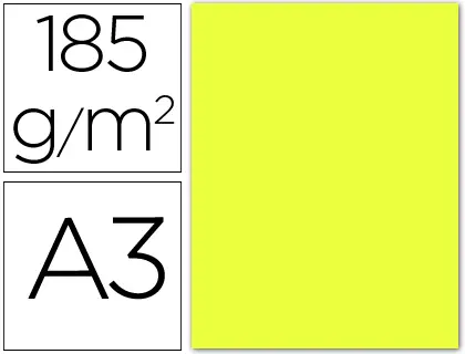 Imagen Cartulina guarro din a3 amarillo limon 185 gr paquete 50 h