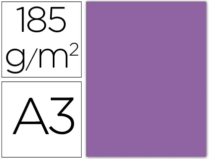 Imagen Cartulina guarro din a3 violeta 185 gr paquete 50 h