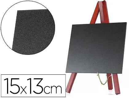 Imagen Pizarra negra liderpapel caballete madera superficie para rotuladores tipo tiza 15x13cm juego 3 pizarras
