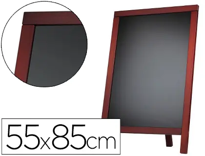 Imagen Pizarra negra liderpapel caballete y marco de madera con superficie para rotuladores tipo tiza 55x85cm