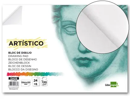 Imagen Bloc dibujo liderpapel artistico encolado 594x420mm 24+6 hojas 120g/m2 sin recuadro