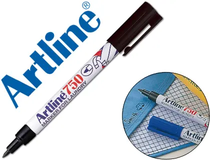 Imagen Rotulador artline marcador permanente ek-750 negro punta redonda 0,7 mm en blister brico para lavanderia