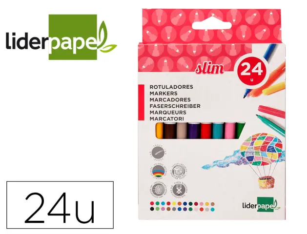 Imagen Rotulador liderpapel caja 24 colores