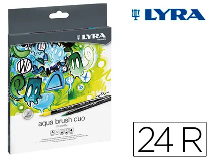 Imagen Rotulador lyra aqua brush duo caja de 24 colores