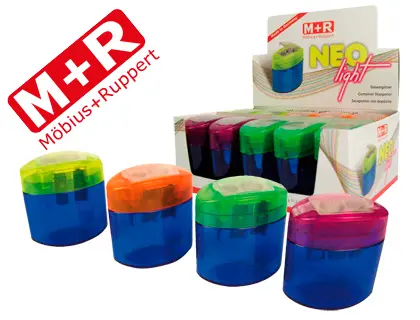 Imagen Sacapuntas m+r neo light 2 usos con deposito -colores surtidos