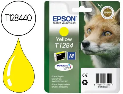 Imagen Ink-jet epson stylus t1284 amarillo s22 / sx125 / sx420w / 425w / office bx305f -capacidad