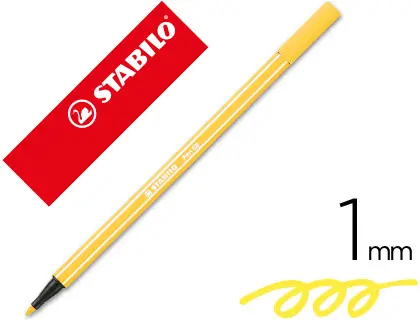 Imagen Rotulador stabilo acuarelable pen 68 amarillo 1 mm