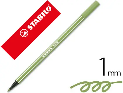 Imagen Rotulador stabilo acuarelable pen 68 verde hoja 1 mm