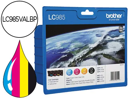 Imagen Ink-jet brother lc-985val 4 colores value pack negro/cian/magenta/amarillo dcp-j315w