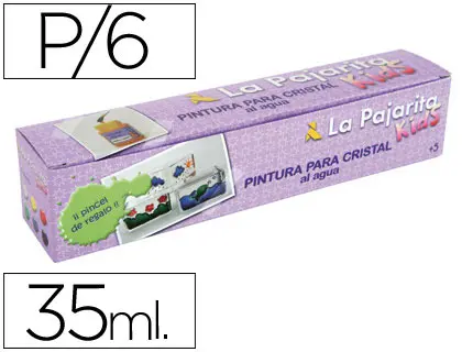 Imagen Pintura laca cristal la pajarita -set de 6 colores surtidos +pincel