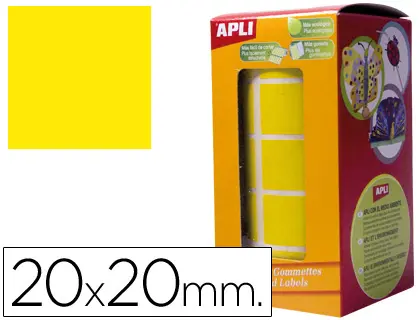 Imagen Gomets autoadhesivos cuadradas 20x20 mm. en rollo. amarillo.