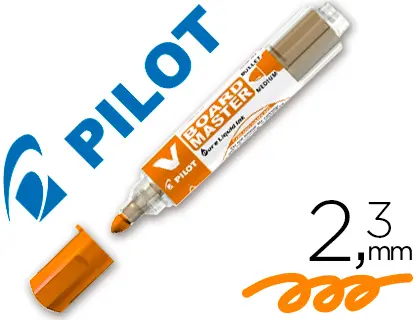 Imagen Rotulador pilot v board master para pizarra blanca naranja tinta liquida trazo 2,3mm