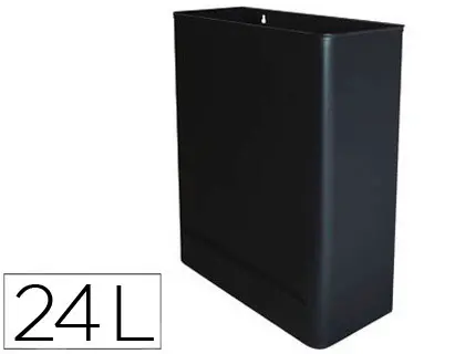 Imagen Papelera metalica de pared 24l. 460x350x150 mm negro