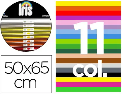Imagen Cartulina guarro 50x65 contenido "b" 25 hojas x 11 colores 185grs
