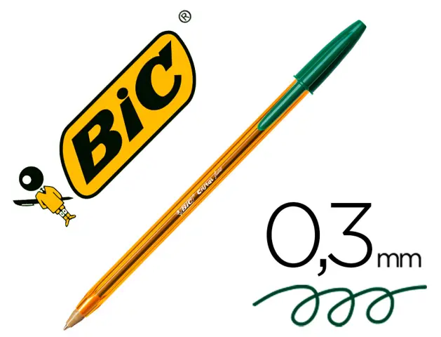 Imagen Boligrafo bic cristal punta fina verde