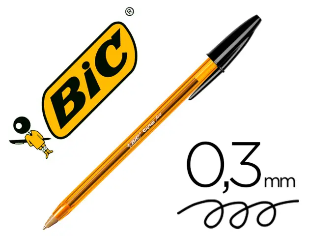 Imagen Boligrafo bic cristal punta fina negro