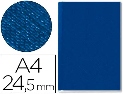 Imagen Tapa de encuadernacion channel rigida 73960035 azul lomo 24,5mm capacidad 245 hojas