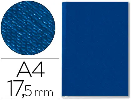 Imagen Tapa de encuadernacion channel rigida 73940035 azul lomo 17,5 mm capacidad 175 hojas