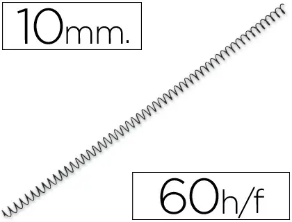 Imagen Espiral metalico yosan negro paso 56 4:1 10 mm calibre 1,00 mm