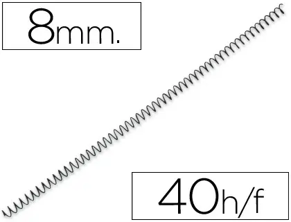 Imagen Espiral metalico yosan negro paso 56 4:1 8 mm calibre 1,00 mm