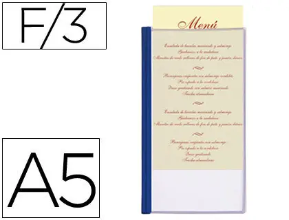 Imagen Porta menus liderpapel pvc din a5 con 3 fundas