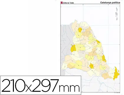 Imagen Mapa mudo color din a4 catalua politico