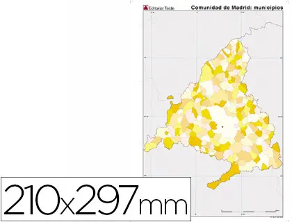 Imagen Mapa mudo color din a4 madrid politico