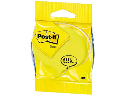 Imagen Blister papeleria 3m 2007sp cubo de notas post-it troquelado bocadillo 3 colores neon