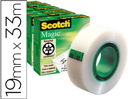 Imagen Cinta adhesiva scotch magic 33x19 mm - pack de 6 rollos