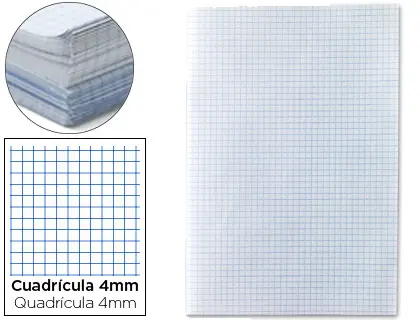 Imagen Papel florete liderpapel cuadro 4mm 60g/m2 paquete de 250