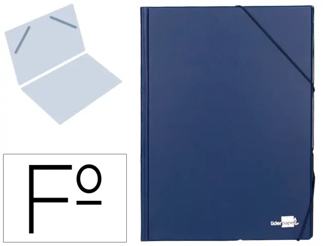 Imagen Carpeta liderpapel gomas folio sencilla pvc azul