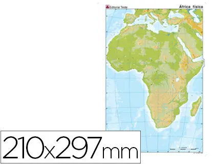 Imagen Mapa mudo color din a4 africa -fisico