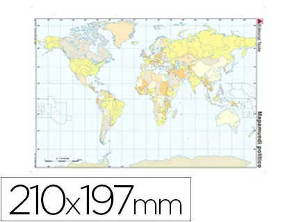 Imagen Mapa mudo color din a4 planisferio politico