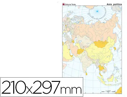 Imagen Mapa mudo color din a4 asia -politico