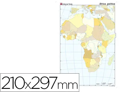 Imagen Mapa mudo color din a4 africa -politico