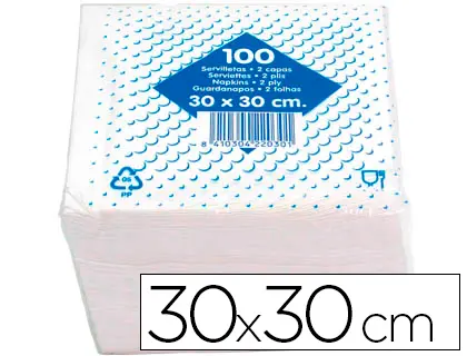 Imagen Servilleta algodon 30x30 cm -2 capas -paquete de 100