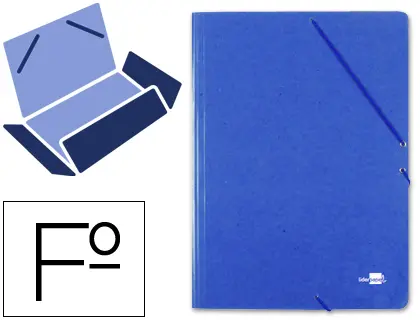 Imagen Carpeta liderpapel gomas folio 3 solapas carton prespan azul