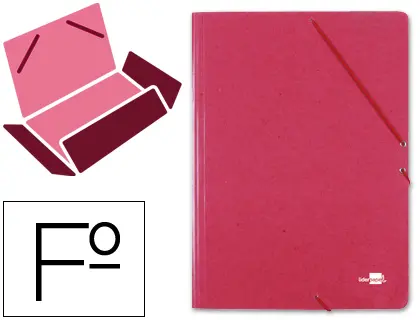 Imagen Carpeta liderpapel gomas folio 3 solapas carton prespan roja