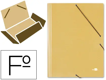 Imagen Carpeta liderpapel gomas folio 3 solapas carton prespan amarilla