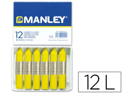 Imagen Lapices cera manley unicolor amarillo limon -caja de 12 n.2